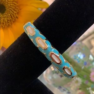 Turquoise and gold enamel bracelet